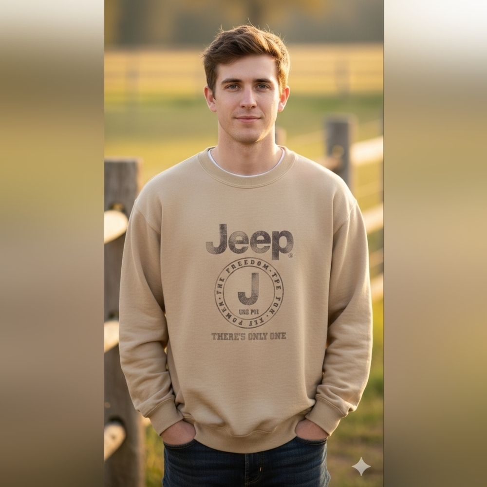 Jeep Gear Vintage Y2K Unisex Tan Sweater